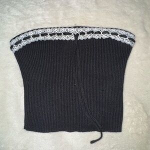 Edikted Black and White Off-the-Shoulder Sweater